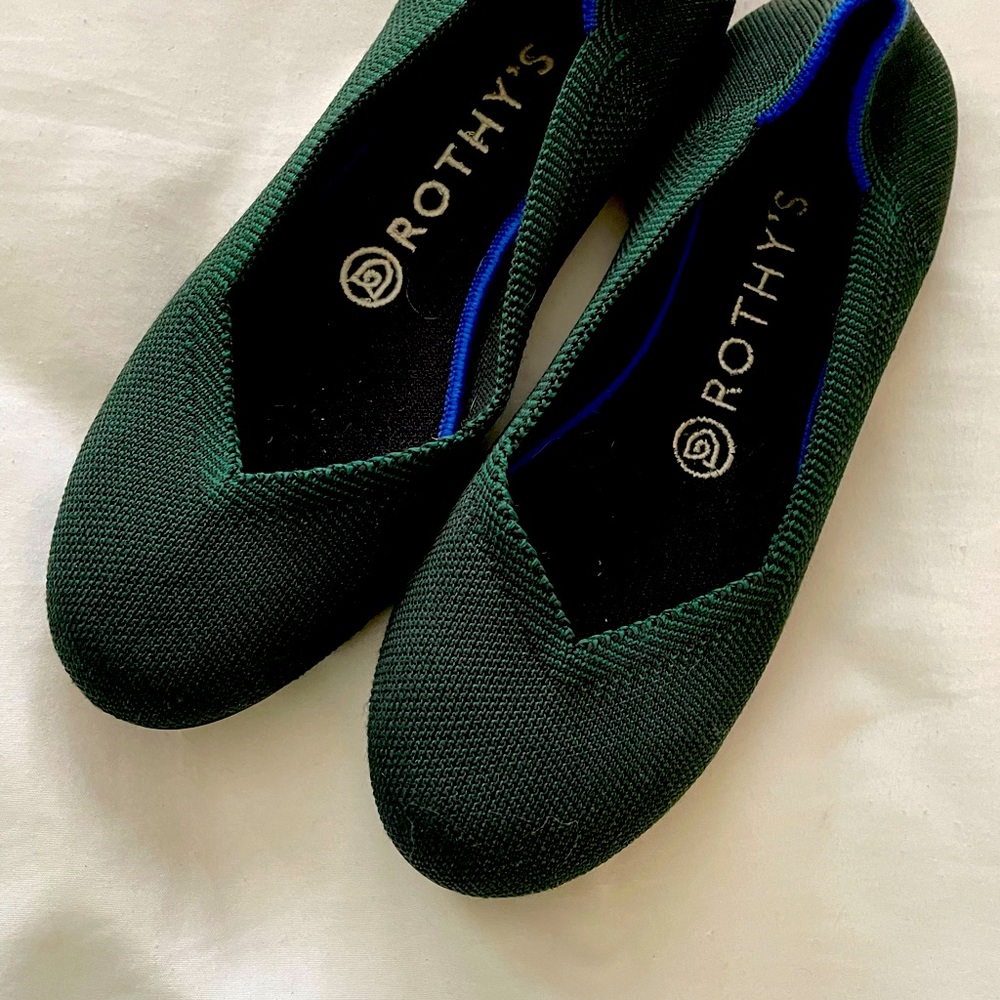 Rothy’s Green shoes, size 7, round toe